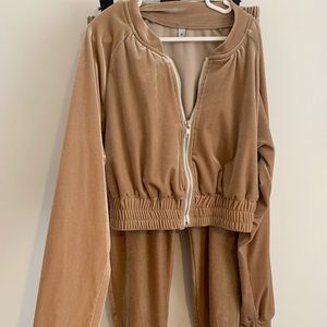 Nude Velour Matching Set